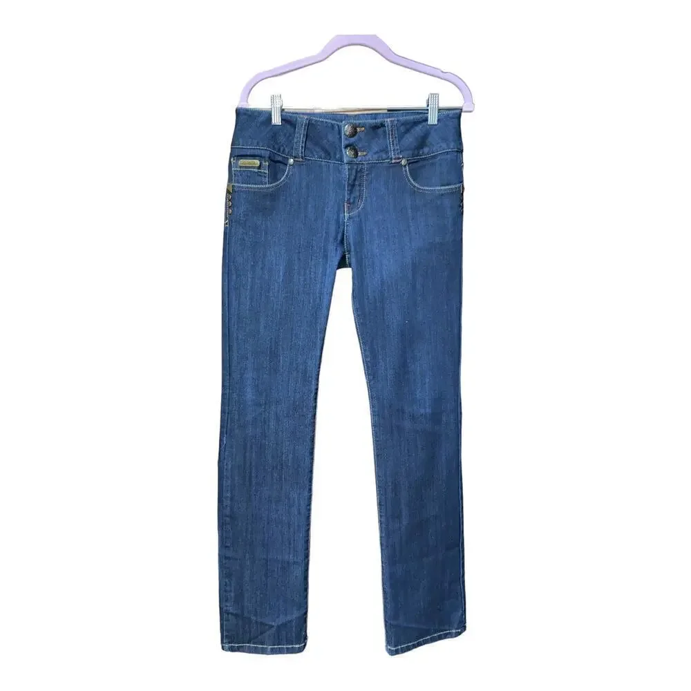 Studio F Jeans Premium Denim Womens Sz 12 Tall Studded Design Made in Columbia
